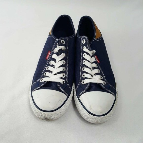 Levis Casual Comfort Canvas Sneakers Dark Blue 8 - Picture 2 of 10